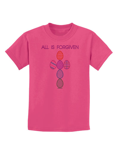 All is forgiven Cross Faux Applique Childrens T-Shirt-Childrens T-Shirt-TooLoud-Sangria-X-Small-Davson Sales