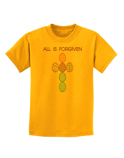 All is forgiven Cross Faux Applique Childrens T-Shirt-Childrens T-Shirt-TooLoud-Gold-X-Small-Davson Sales