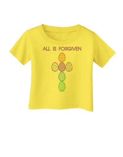 All is forgiven Cross Faux Applique Infant T-Shirt-Infant T-Shirt-TooLoud-Yellow-06-Months-Davson Sales