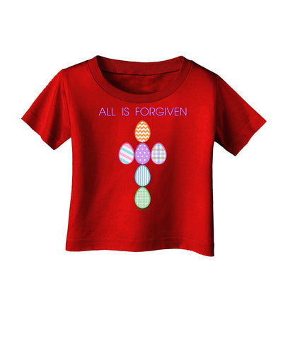 All is forgiven Cross Faux Applique Infant T-Shirt Dark-Infant T-Shirt-TooLoud-Red-06-Months-Davson Sales