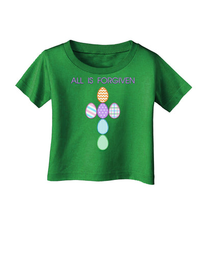 All is forgiven Cross Faux Applique Infant T-Shirt Dark-Infant T-Shirt-TooLoud-Clover-Green-06-Months-Davson Sales