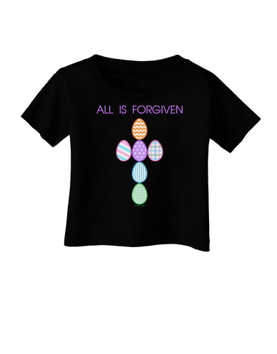 All is forgiven Cross Faux Applique Infant T-Shirt Dark-Infant T-Shirt-TooLoud-Black-06-Months-Davson Sales