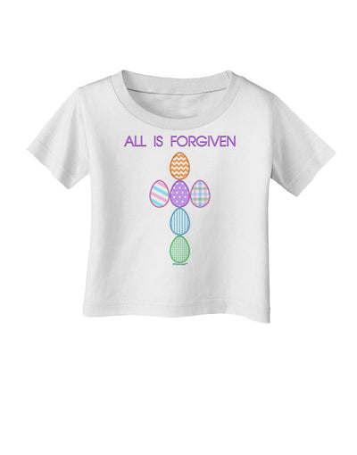 All is forgiven Cross Faux Applique Infant T-Shirt-Infant T-Shirt-TooLoud-White-06-Months-Davson Sales