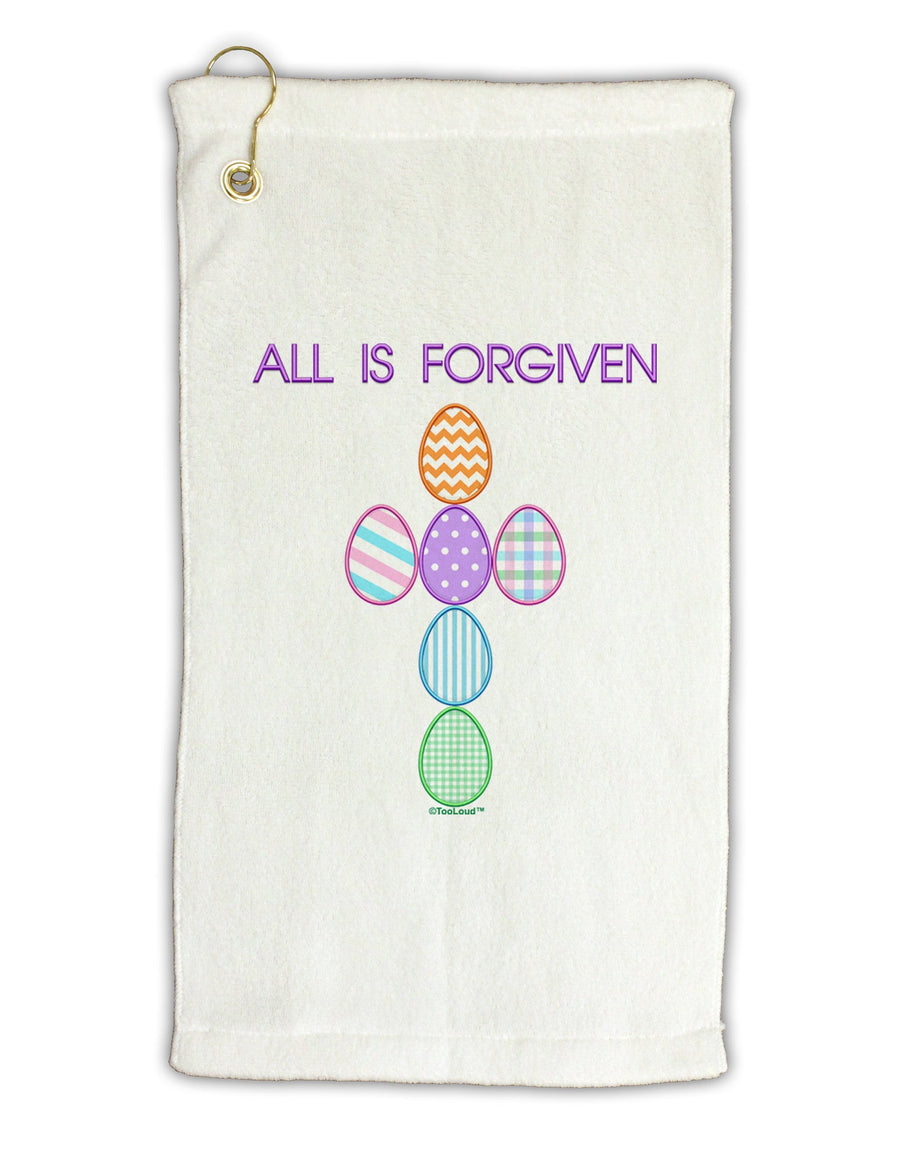 All is forgiven Cross Faux Applique Micro Terry Gromet Golf Towel 16 x 25 inch-Golf Towel-TooLoud-White-Davson Sales