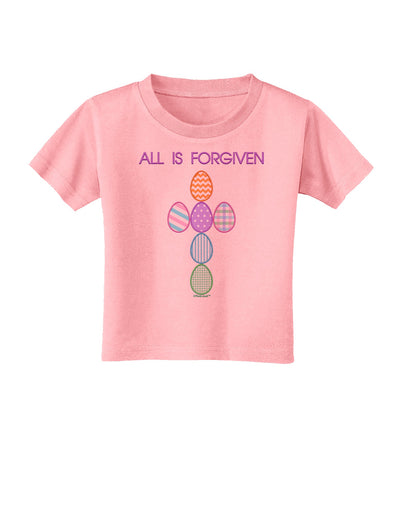 All is forgiven Cross Faux Applique Toddler T-Shirt-Toddler T-Shirt-TooLoud-Candy-Pink-2T-Davson Sales