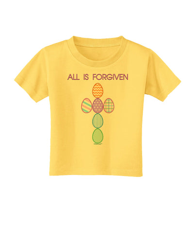 All is forgiven Cross Faux Applique Toddler T-Shirt-Toddler T-Shirt-TooLoud-Yellow-2T-Davson Sales