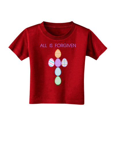 All is forgiven Cross Faux Applique Toddler T-Shirt Dark-Toddler T-Shirt-TooLoud-Red-2T-Davson Sales