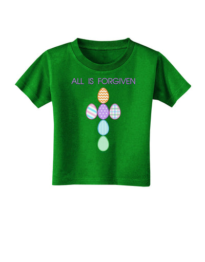 All is forgiven Cross Faux Applique Toddler T-Shirt Dark-Toddler T-Shirt-TooLoud-Clover-Green-2T-Davson Sales