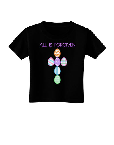 All is forgiven Cross Faux Applique Toddler T-Shirt Dark-Toddler T-Shirt-TooLoud-Black-2T-Davson Sales