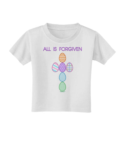 All is forgiven Cross Faux Applique Toddler T-Shirt-Toddler T-Shirt-TooLoud-White-2T-Davson Sales