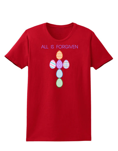 All is forgiven Cross Faux Applique Womens Dark T-Shirt-TooLoud-Red-X-Small-Davson Sales