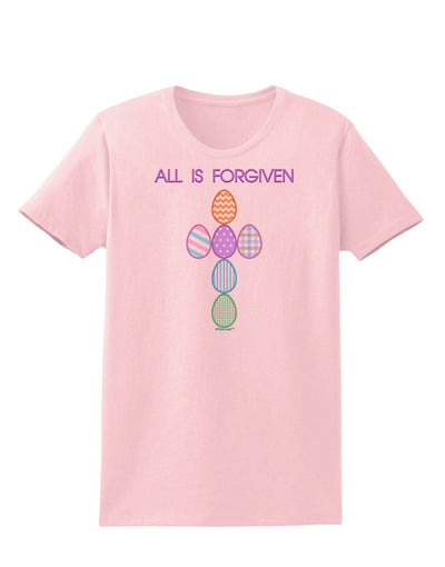 All is forgiven Cross Faux Applique Womens T-Shirt-Womens T-Shirt-TooLoud-PalePink-X-Small-Davson Sales