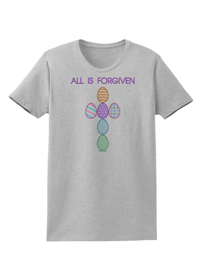 All is forgiven Cross Faux Applique Womens T-Shirt-Womens T-Shirt-TooLoud-AshGray-X-Small-Davson Sales