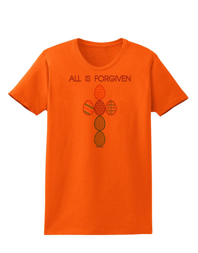 All is forgiven Cross Faux Applique Womens T-Shirt-Womens T-Shirt-TooLoud-Orange-X-Small-Davson Sales