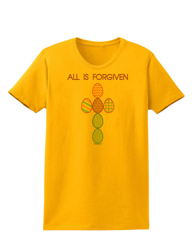 All is forgiven Cross Faux Applique Womens T-Shirt-Womens T-Shirt-TooLoud-Gold-X-Small-Davson Sales