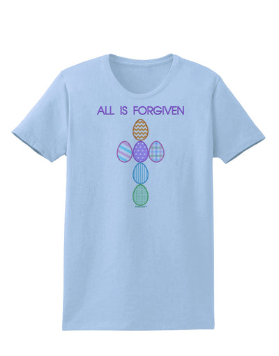 All is forgiven Cross Faux Applique Womens T-Shirt-Womens T-Shirt-TooLoud-Light-Blue-X-Small-Davson Sales