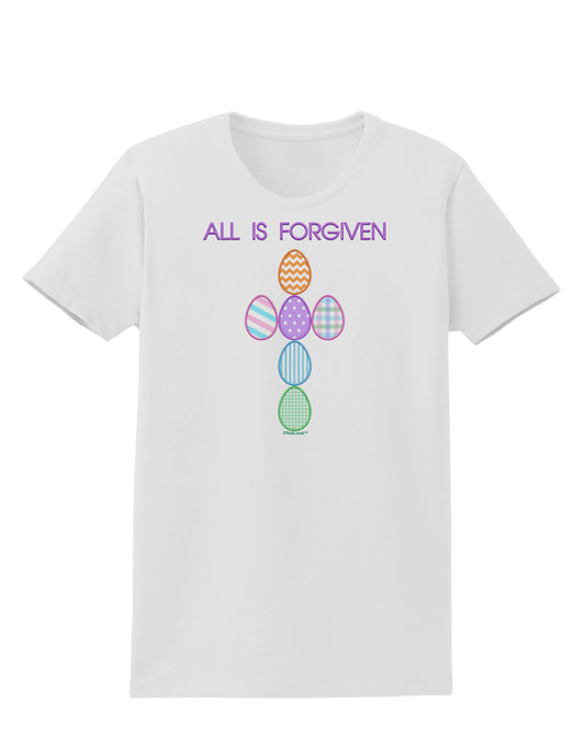 All is forgiven Cross Faux Applique Womens T-Shirt-Womens T-Shirt-TooLoud-White-X-Small-Davson Sales