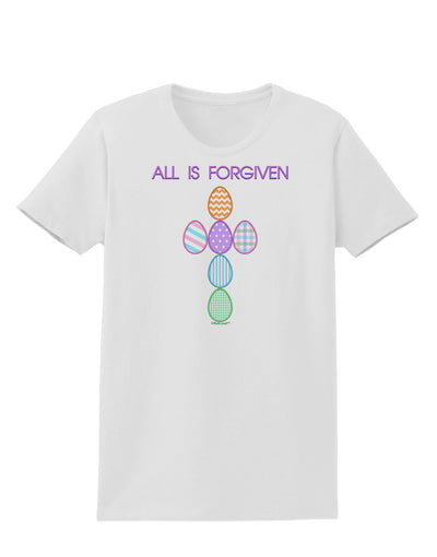 All is forgiven Cross Faux Applique Womens T-Shirt-Womens T-Shirt-TooLoud-White-X-Small-Davson Sales