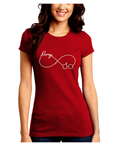 Always Infinity Symbol Juniors Petite Crew Dark T-Shirt-T-Shirts Juniors Tops-TooLoud-Red-Juniors Fitted Small-Davson Sales