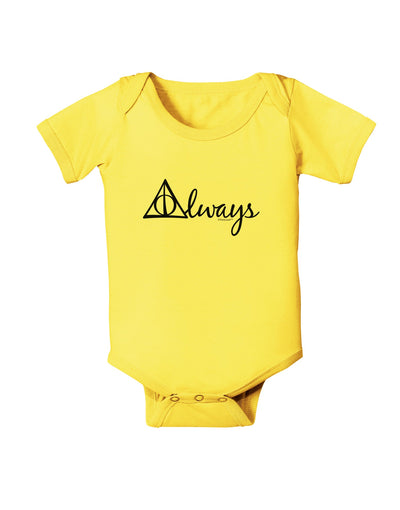 Always Magic Symbol Cursive Baby Romper Bodysuit by TooLoud-Baby Romper-TooLoud-Yellow-06-Months-Davson Sales