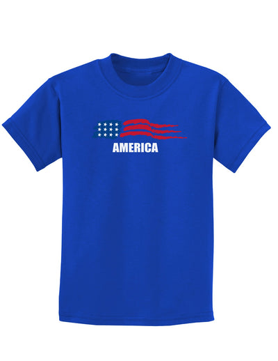 America Flag Childrens Dark T-Shirt-Childrens T-Shirt-TooLoud-Royal-Blue-X-Small-Davson Sales