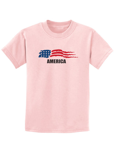 America Flag Childrens T-Shirt-Childrens T-Shirt-TooLoud-PalePink-X-Small-Davson Sales