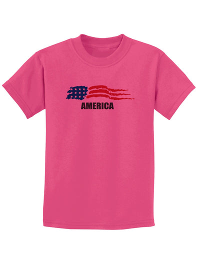 America Flag Childrens T-Shirt-Childrens T-Shirt-TooLoud-Sangria-X-Small-Davson Sales