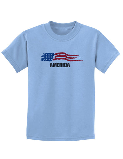America Flag Childrens T-Shirt-Childrens T-Shirt-TooLoud-Light-Blue-X-Small-Davson Sales