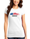 America Flag Juniors T-Shirt-Womens Juniors T-Shirt-TooLoud-White-Small-Davson Sales