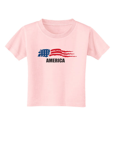 America Flag Toddler T-Shirt-Toddler T-Shirt-TooLoud-Light-Pink-2T-Davson Sales