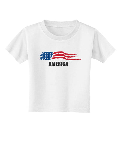 America Flag Toddler T-Shirt-Toddler T-Shirt-TooLoud-White-2T-Davson Sales