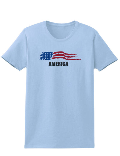 America Flag Womens T-Shirt-Womens T-Shirt-TooLoud-Light-Blue-X-Small-Davson Sales