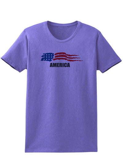 America Flag Womens T-Shirt-Womens T-Shirt-TooLoud-Violet-X-Small-Davson Sales