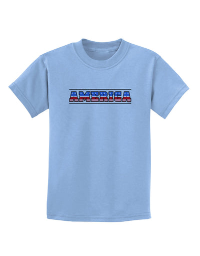 America Stars and Stripes Childrens T-Shirt-Childrens T-Shirt-TooLoud-Light-Blue-X-Small-Davson Sales