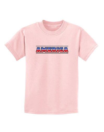 America Stars and Stripes Childrens T-Shirt-Childrens T-Shirt-TooLoud-PalePink-X-Small-Davson Sales