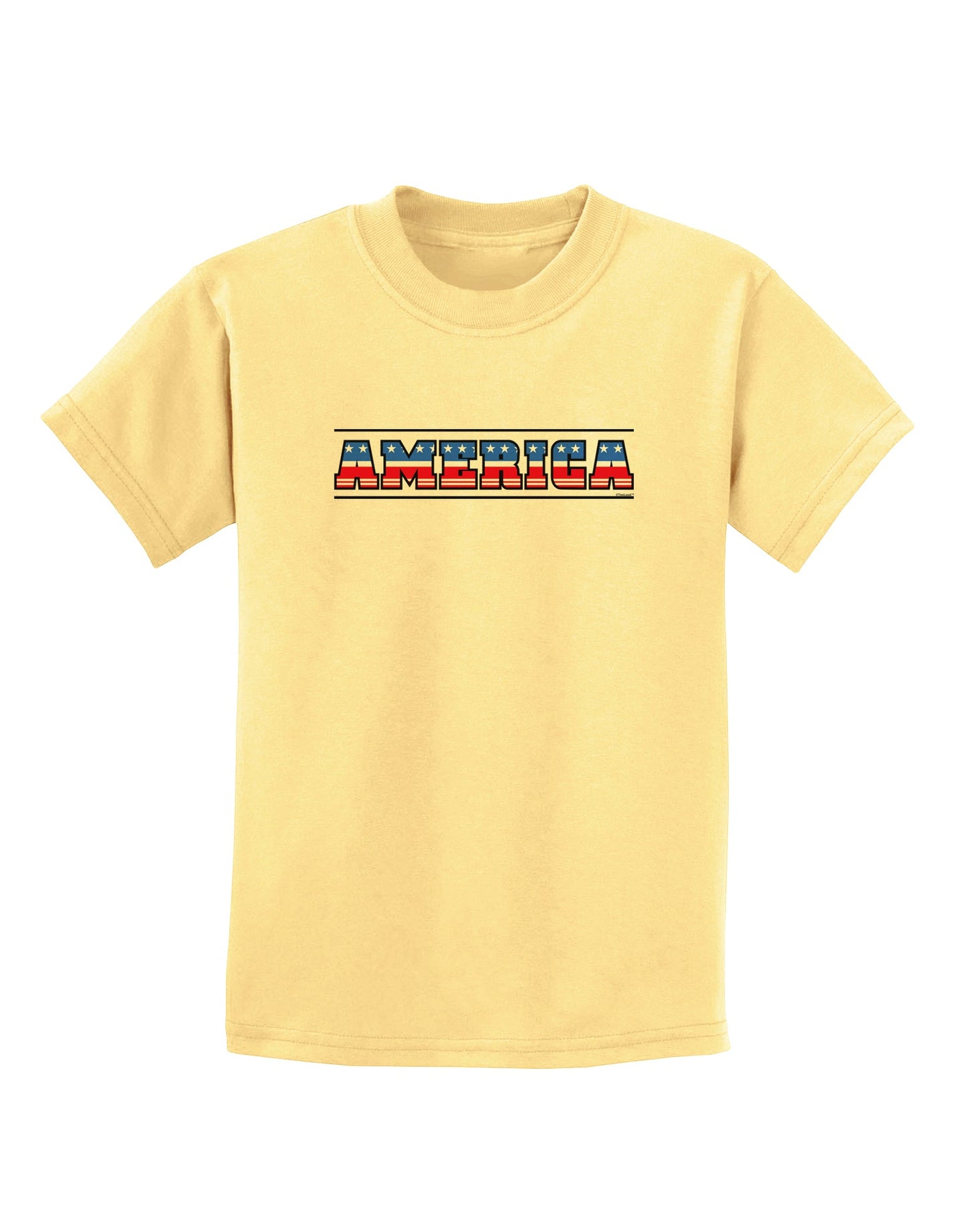 America Stars and Stripes Childrens T-Shirt-Childrens T-Shirt-TooLoud-Daffodil-Yellow-X-Small-Davson Sales