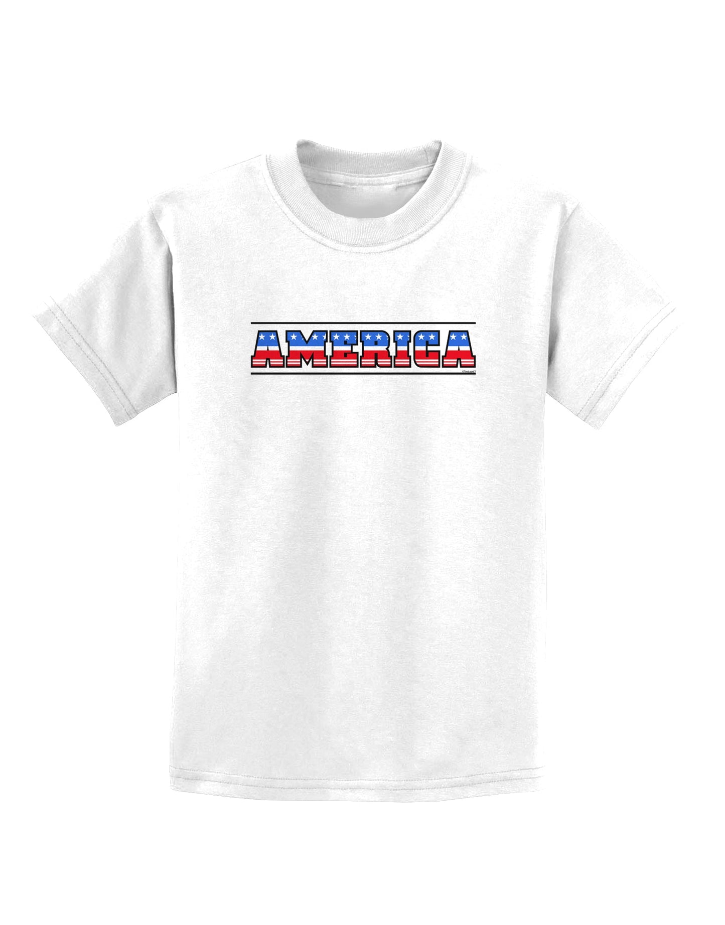 America Stars and Stripes Childrens T-Shirt-Childrens T-Shirt-TooLoud-White-X-Small-Davson Sales