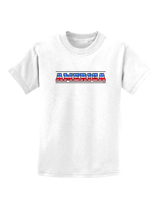 America Stars and Stripes Childrens T-Shirt-Childrens T-Shirt-TooLoud-White-X-Small-Davson Sales