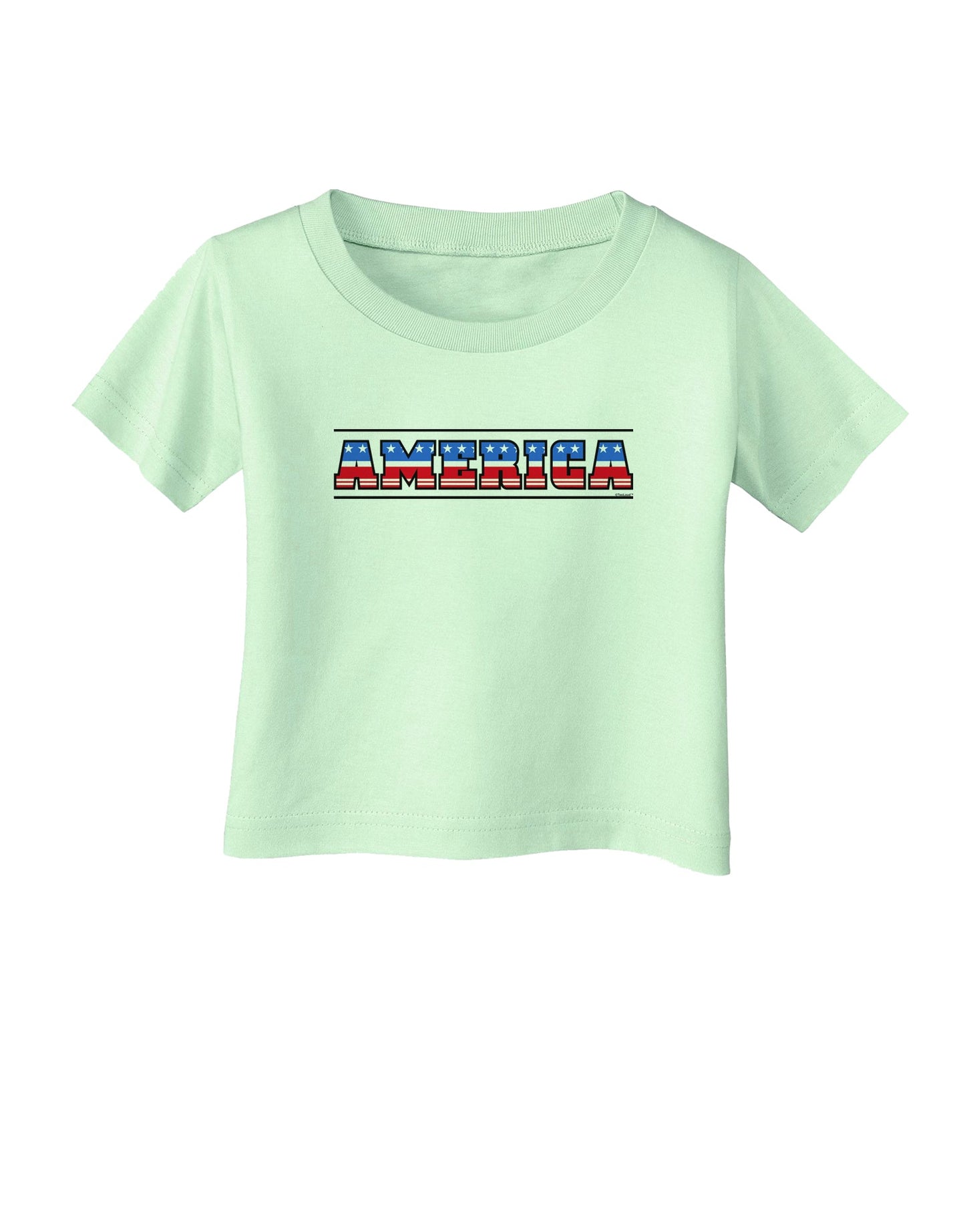 America Stars and Stripes Infant T-Shirt-Infant T-Shirt-TooLoud-Light-Green-06-Months-Davson Sales