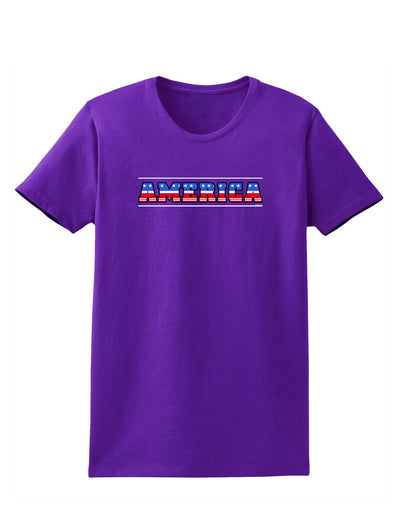 America Stars and Stripes Womens Dark T-Shirt-TooLoud-Purple-X-Small-Davson Sales