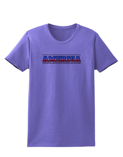 America Stars and Stripes Womens T-Shirt-Womens T-Shirt-TooLoud-Violet-X-Small-Davson Sales