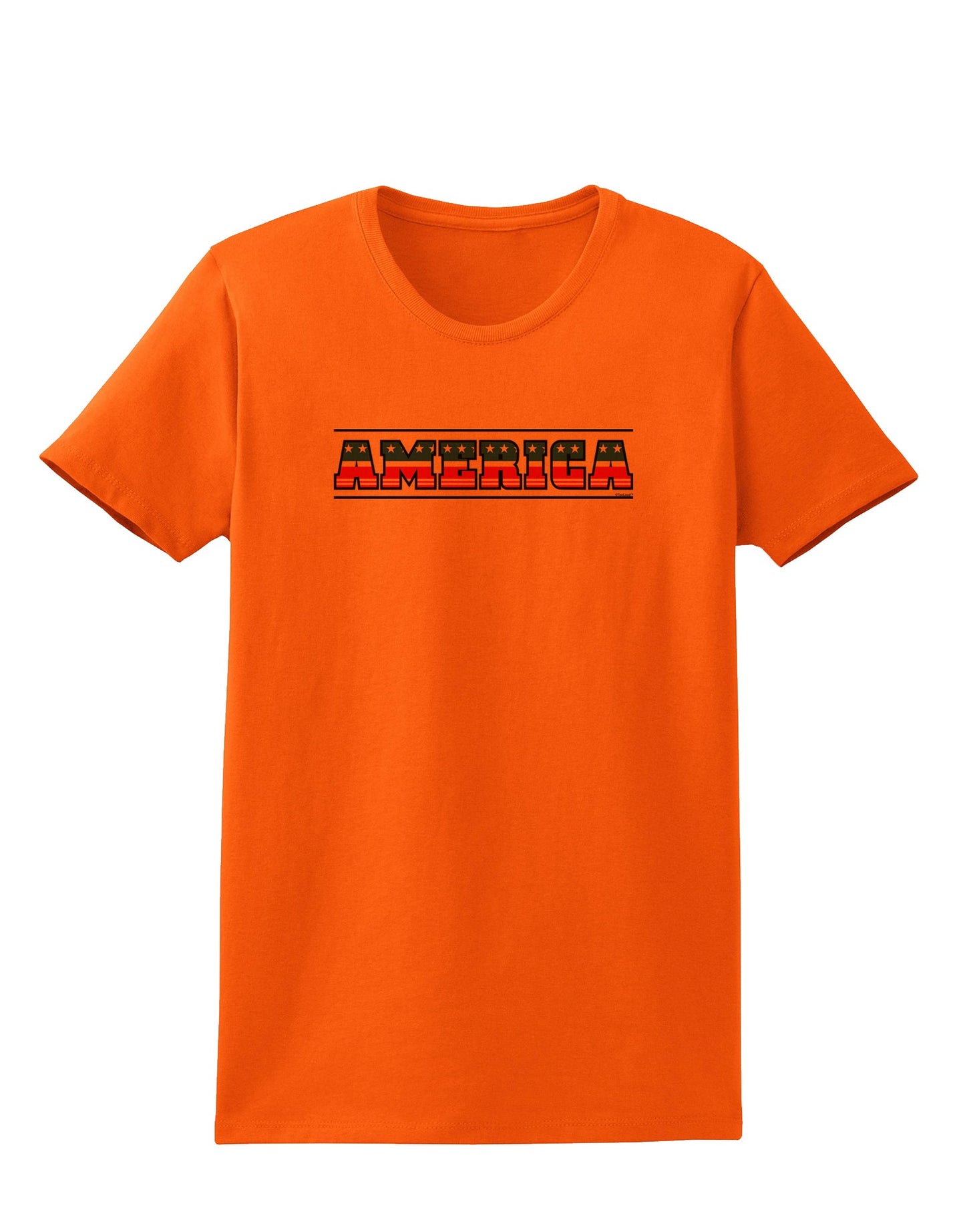 America Stars and Stripes Womens T-Shirt-Womens T-Shirt-TooLoud-Orange-X-Small-Davson Sales