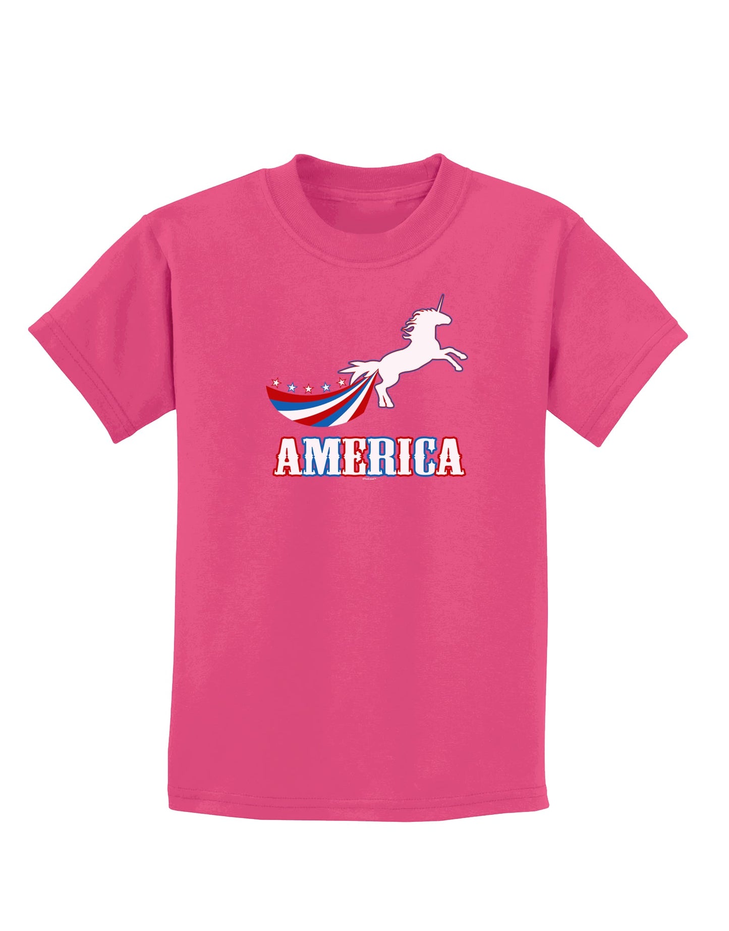 America Unicorn Childrens Dark T-Shirt-Childrens T-Shirt-TooLoud-Sangria-X-Small-Davson Sales