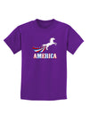 America Unicorn Childrens Dark T-Shirt-Childrens T-Shirt-TooLoud-Purple-X-Small-Davson Sales