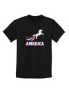 America Unicorn Childrens Dark T-Shirt-Childrens T-Shirt-TooLoud-Black-X-Small-Davson Sales