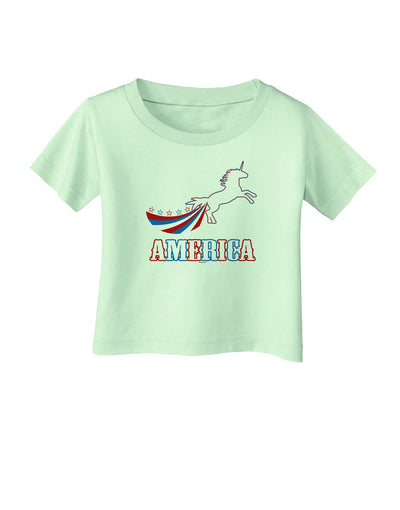 America Unicorn Infant T-Shirt-Infant T-Shirt-TooLoud-Light-Green-06-Months-Davson Sales