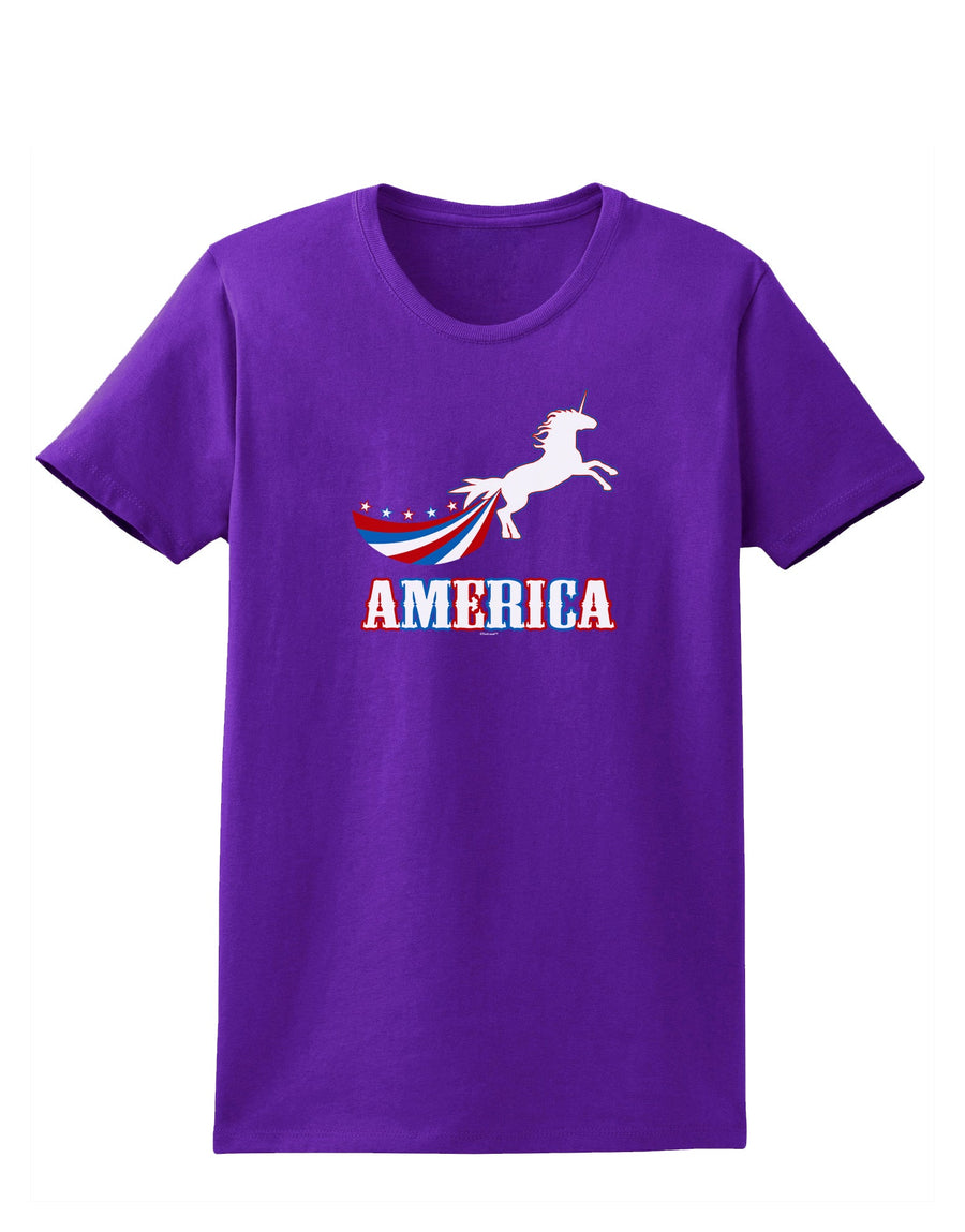 America Unicorn Womens Dark T-Shirt-TooLoud-Black-X-Small-Davson Sales