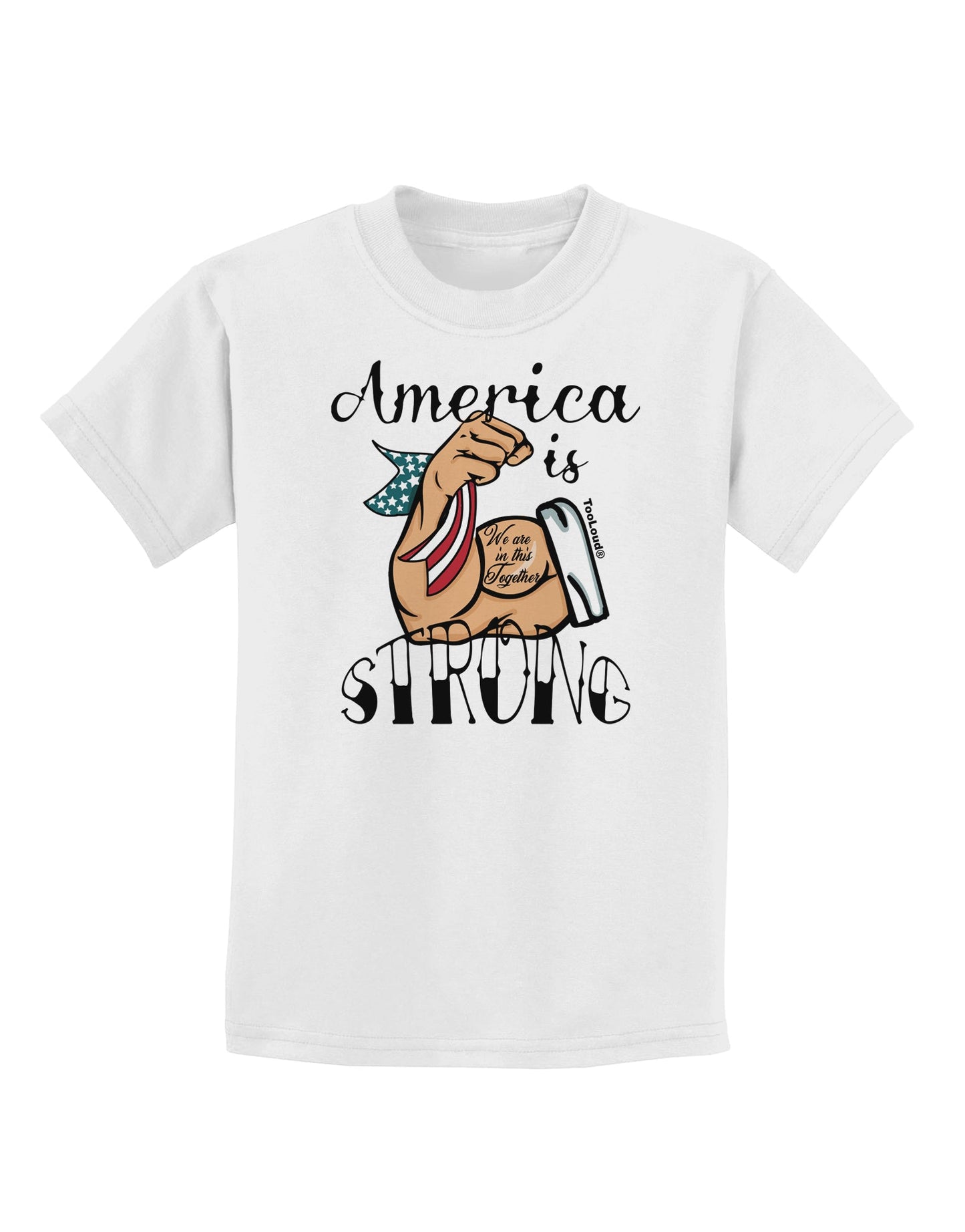 America is Strong We will Overcome This Childrens T-Shirt-Childrens T-Shirt-TooLoud-White-X-Small-Davson Sales