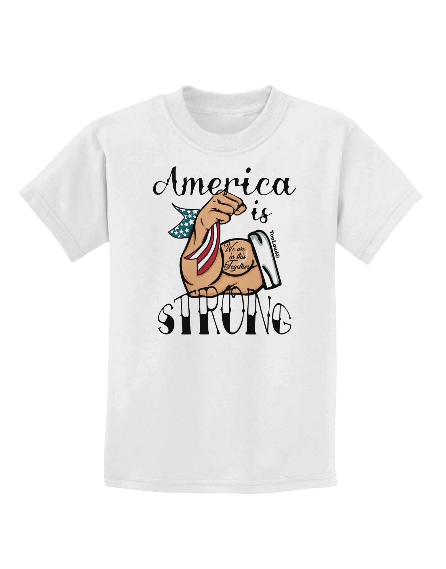 America is Strong We will Overcome This Childrens T-Shirt-Childrens T-Shirt-TooLoud-White-X-Small-Davson Sales