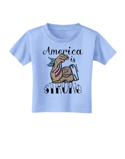 America is Strong We will Overcome This Toddler T-Shirt-Toddler T-shirt-TooLoud-Aquatic-Blue-2T-Davson Sales